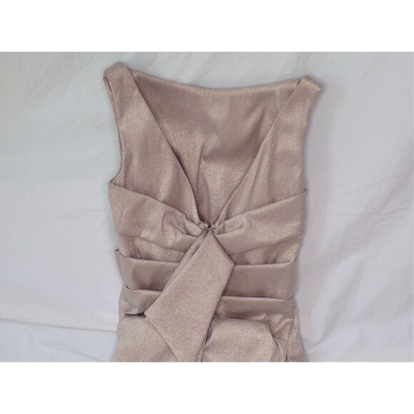 🆕TALBOT RUNHOF Sonet Midi Dress Metallic Cream 2 - Picture 12 of 12